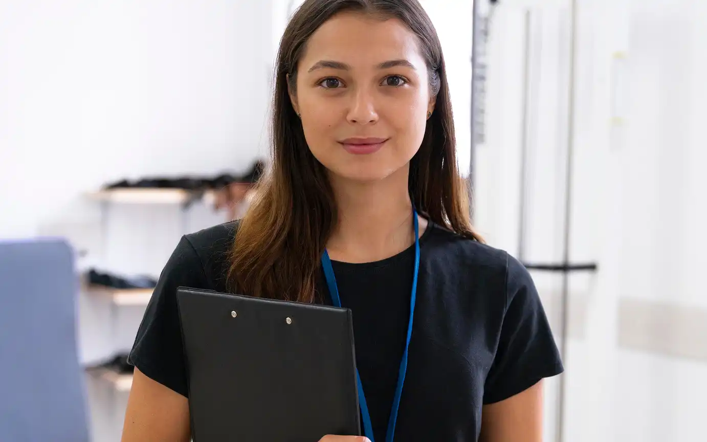 Medical Assistant Preparing Physiotherapy Exercises