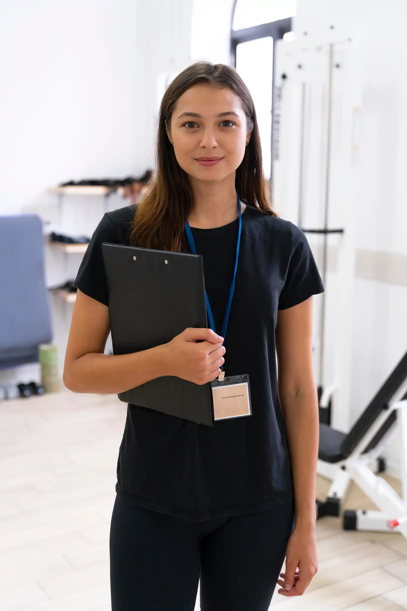 Medical Assistant Preparing Physiotherapy Exercises